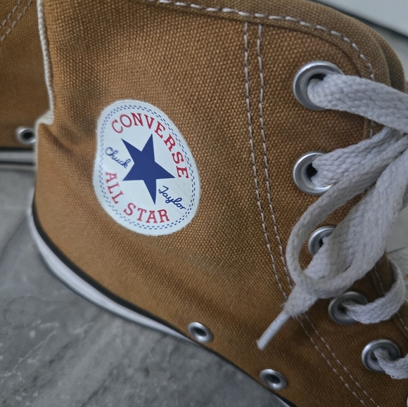 Vintage Converse Tan High Top Sneakers Mens 4 - Picture 12 of 16